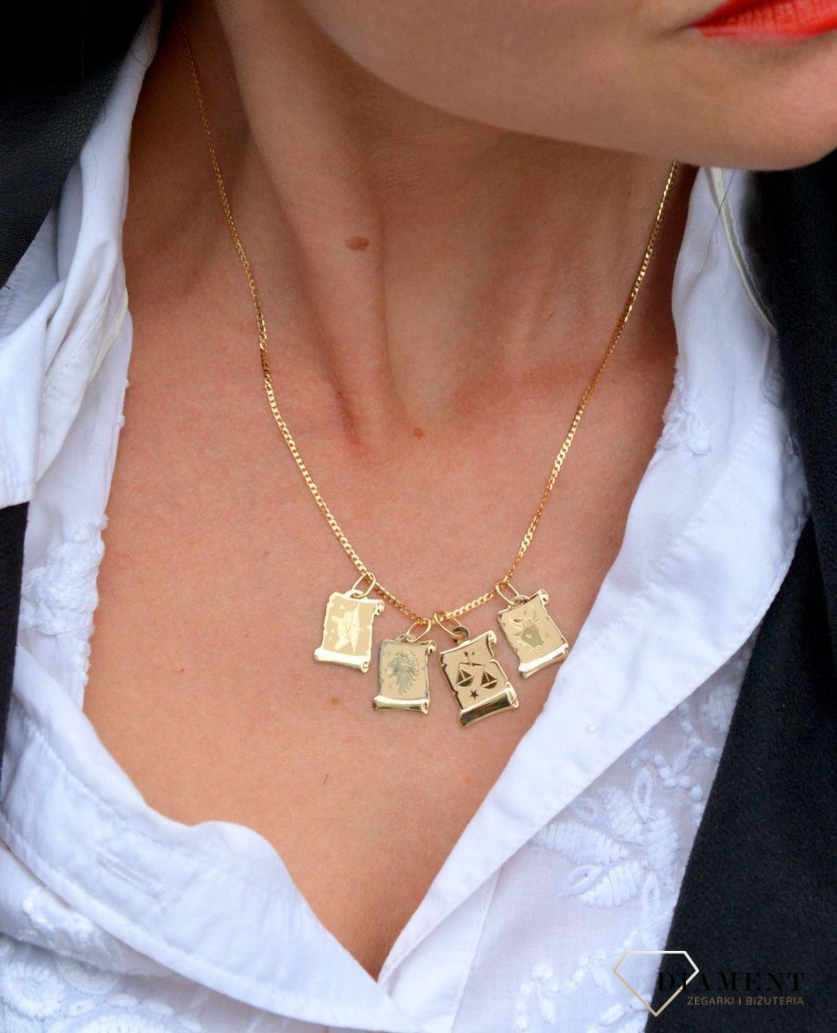 Złota zawieszka znak zodiaku Strzelec.jpg